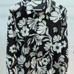 BLACK AND WHITE FLORAL VISCO SHIRT