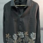 ASH COLOUR BOTTOM PRINTED SHIRT