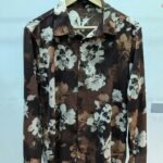 BROWN FLORAL PRINT VISCO SHIRT